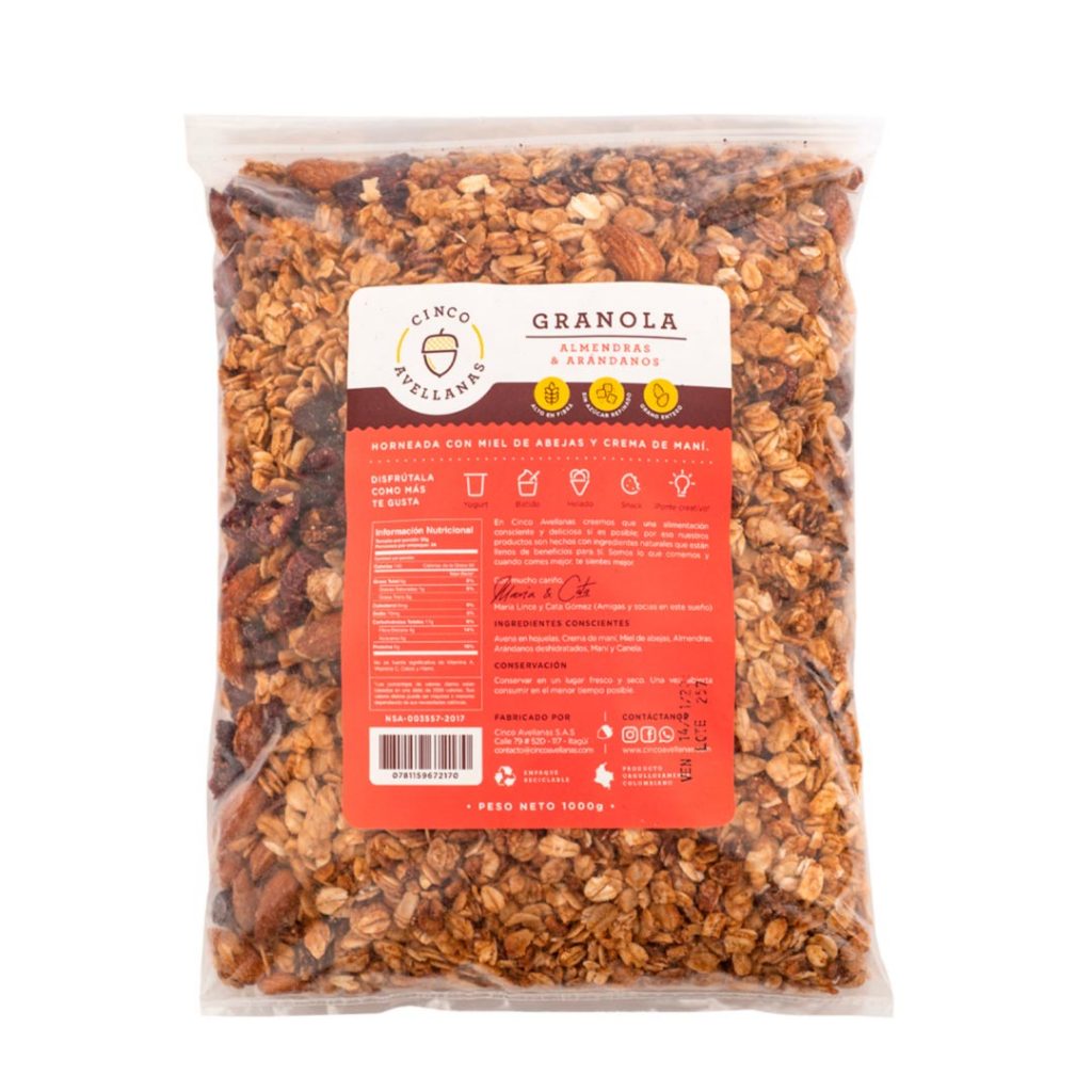 Granola Almendras y Arándanos 1000g Cinco Avellanas